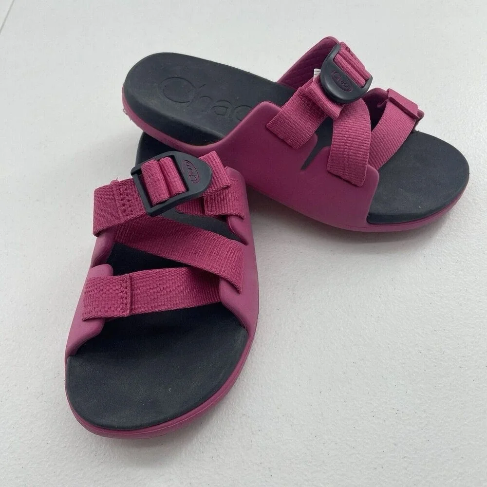 Chaco Chillos Slide Kids Junior Size‎ 1 Sport Sandals Magenta Pink JCH180316